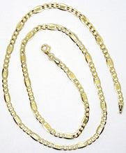 Cargar imagen en el visor de la galería, 18K YELLOW GOLD CHAIN 4 MM, 19.7 INCHES ALTERNATE GOURMETTE CROSSHATCHING OVALS.