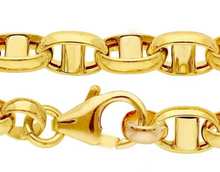 Cargar imagen en el visor de la galería, 18k yellow gold chain sailor's navy mariner big 5mm oval link, length 20 inches.