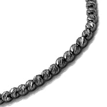Load image into Gallery viewer, BURNISHED BLACK 18K GOLD CHAIN FINELY WORKED SPHERES 2 MM DIAMOND CUT BALLS, 18".