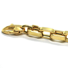 Cargar imagen en el visor de la galería, 18k yellow gold bracelet big 13x8mm oval squared links 22cm 8.7" made in Italy.