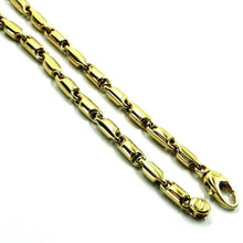 Cargar imagen en el visor de la galería, 18k yellow gold bracelet 3.5mm alternate rounded tube link, 21cm 8.3" Italy made.