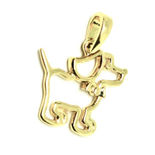 Load image into Gallery viewer, SOLID 18K YELLOW GOLD SMALL 13mm 0.5" DOG PENDANT, CHARMS, MADE IN ITALY.