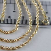 Cargar imagen en el visor de la galería, 18K YELLOW GOLD CHAIN NECKLACE, BRAID ROPE LINK 23.62 INCHES 60 CM MADE IN ITALY.