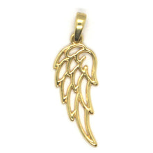 Load image into Gallery viewer, SOLID 18K YELLOW GOLD PENDANT MEDAL, STYLIZED ANGEL WING, WINGS, MADE IN ITALY.