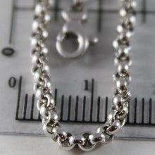 Cargar imagen en el visor de la galería, 18k white gold chain 17.70 in, dome round circle rolo link 2.5 mm, made in Italy.