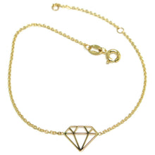 Load image into Gallery viewer, 18K YELLOW GOLD ROLO MINI BRACELET, 7.3 INCHES, OPENWORK FLAT DIAMOND ITALY MADE.