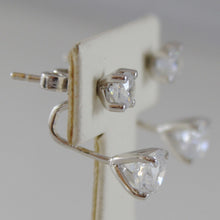 Charger l'image dans la galerie, 18k white gold pendant solitaire earrings alternate zirconia 3 ct.
