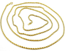 Cargar imagen en el visor de la galería, 18K YELLOW GOLD CHAIN NECKLACE, BRAID ROPE LINK 31.5 INCHES, 80 CM MADE IN ITALY.