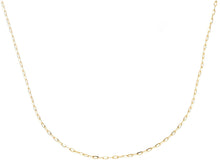 Cargar imagen en el visor de la galería, 18K YELLOW GOLD CHAIN SMALL SQUARED CABLE 1mm OVAL LINKS, 18" 45cm MADE IN ITALY.