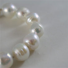 Load image into Gallery viewer, 18k white gold bracelet with strand of white fw pearls 7.87 inches made in Italy.