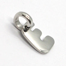 Charger l'image dans la galerie, 18k white gold pendant charm initial mini letter E, made in Italy, 0.5 inches.