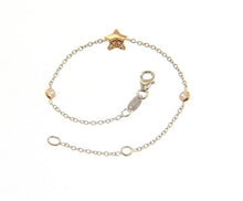 Load image into Gallery viewer, 18k rose &amp; white gold bracelet for kids with star and zirconia.

