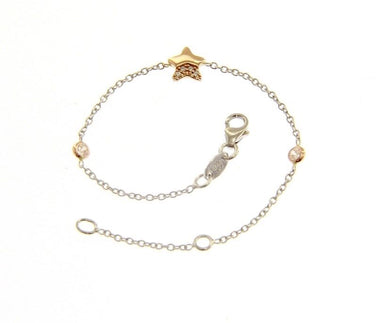 18k rose & white gold bracelet for kids with star and zirconia.