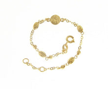Cargar imagen en el visor de la galería, 18k yellow gold bracelet for kids with guardian angel made in Italy 5.91 in.