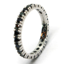 Load image into Gallery viewer, 18k white gold eternity band ring, black cubic zirconia, thickness 3 mm.
