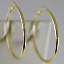 Cargar imagen en el visor de la galería, 18K YELLOW GOLD EARRINGS CIRCLE HOOP 28 MM 1.10 INCHES DIAMETER MADE IN ITALY.