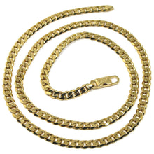 Load image into Gallery viewer, MASSIVE 18K GOLD GOURMETTE CUBAN CURB FLAT CHAIN 5.5 MM 24" NECKLACE ITALY MADE.