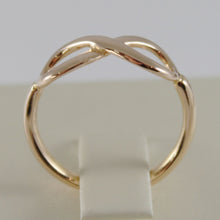 Load image into Gallery viewer, SOLID 18K ROSE GOLD BAND INFINITE RING LUMINOUS ENDLESS INFINITY MADE IN ITALY.