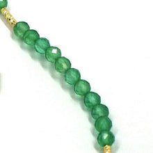 Load image into Gallery viewer, 18K YELLOW GOLD NECKLACE 17.3", 44cm FACETED ROUND 3mm GREEN AGATE, WORKED TUBES.