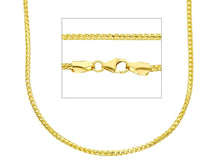 Cargar imagen en el visor de la galería, 18K YELLOW GOLD CHAIN 1.8mm SQUARE FRANCO LINK, 16 INCHES, 40cm MADE IN ITALY.
