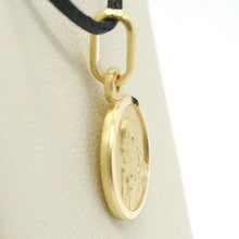 Load image into Gallery viewer, 18k yellow gold Scapular Our Lady of Mount Carmel Sacred Heart medal 13mm Virgin Mary of Carmen pendant.