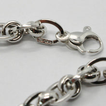 Cargar imagen en el visor de la galería, 18k white gold bracelet alternate finely worked twisted braided oval rolo link.