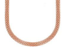 Charger l'image dans la galerie, 18k rose gold basket rounded big 5mm tubular basket popcorn chain necklace 20".
