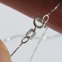 Load image into Gallery viewer, 18k white gold chain necklace 0.5 mm mini venetian link 17.70 inc. made in Italy.