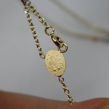 Load image into Gallery viewer, 18k yellow rose white gold 20.5" rosary necklace miraculous medal Cross.