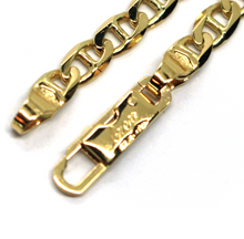 Load image into Gallery viewer, SOLID 18K YELLOW GOLD BRACELET 5mm FLAT MARINER OVAL LINKS ENGRAVING PLATE, 7.5".