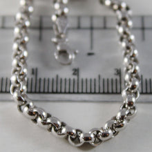 Load image into Gallery viewer, 18k white gold chain 19.70 in, big round circle rolo link, 4 mm made in Italy.