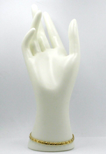 Load image into Gallery viewer, solid 18k yellow white gold bracelet flat 4.5mm infinite figure 8 oval wave link.