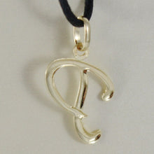 Load image into Gallery viewer, 18k yellow gold pendant charm initial letter P, slightly rounded slab 18mm.