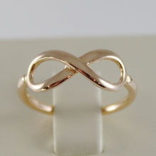Load image into Gallery viewer, SOLID 18K ROSE GOLD BAND INFINITE RING LUMINOUS ENDLESS INFINITY MADE IN ITALY.