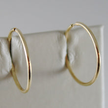 Cargar imagen en el visor de la galería, 18K YELLOW GOLD EARRINGS MINI CIRCLE HOOP 16 MM 0.63 IN DIAMETER MADE IN ITALY.