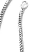 Cargar imagen en el visor de la galería, 18k white gold chain 1.2 mm square franco link, 16 inches, 40 cm made in Italy.