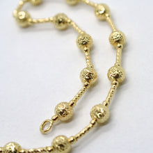 Cargar imagen en el visor de la galería, 18K YELLOW GOLD CHAIN FINELY WORKED 5 MM BALL SPHERES AND TUBE LINK, 15.8 INCHES.