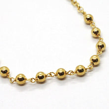 Load image into Gallery viewer, 18k yellow gold rosary bracelet, 3 mm spheres, Cross & miraculous medal.