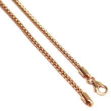 Charger l'image dans la galerie, 18k rose gold bracelet basket round tube popcorn link 1.8 mm, 19cm made in Italy.