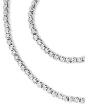 Cargar imagen en el visor de la galería, 18k white gold chain finely worked spheres 2 mm diamond cut balls, 20", 50 cm.