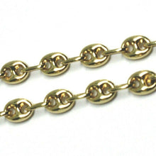Load image into Gallery viewer, 18k yellow gold oval nautical mariner chain 5 mm, 24", anchor rounded puffed necklace.