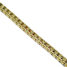 Load image into Gallery viewer, SOLID 18K YELLOW GOLD TENNIS BRACELET, MULTI COLOR, RAINBOW CUBIC ZIRCONIA, 7".