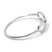 Cargar imagen en el visor de la galería, 18k white gold infinite central ring, infinity, smooth, bright, made in Italy.