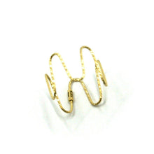 Load image into Gallery viewer, 18k yellow gold magicwire half phalanx ring, 10mm elastic worked ondulate wire.