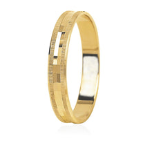 Load image into Gallery viewer, 18K YELLOW GOLD WEDDING BAND 3.6mm THICK RING ENGAGEMENT SQUARES STRIPED BINARY.