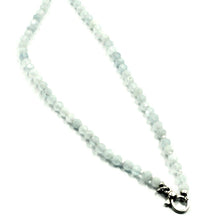 Cargar imagen en el visor de la galería, 18k white gold long 35" 90cm necklace aquamarine big drop white & gray pearls.