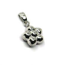 Load image into Gallery viewer, 18k white gold mini rounded flower pendant 10mm diam. two faces, smooth & worked.