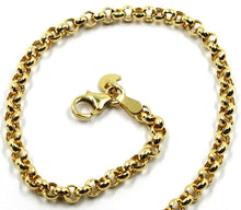 Load image into Gallery viewer, 9K YELLOW GOLD BRACELET ROLO CIRCLE LINKS 3.5 MM THICKNESS, 8.3 INCHES, 21 CM.