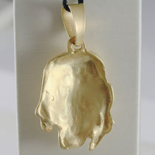 Load image into Gallery viewer, 18K YELLOW GOLD JESUS FACE PENDANT CHARM 45 MM, 1.8 IN, FINELY WORKED ITALY MADE.