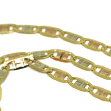 Load image into Gallery viewer, 18K YELLOW ROSE WHITE GOLD CHAIN 19.7 INCHES OVAL LINK 2 MM, MADE IN ITALY.